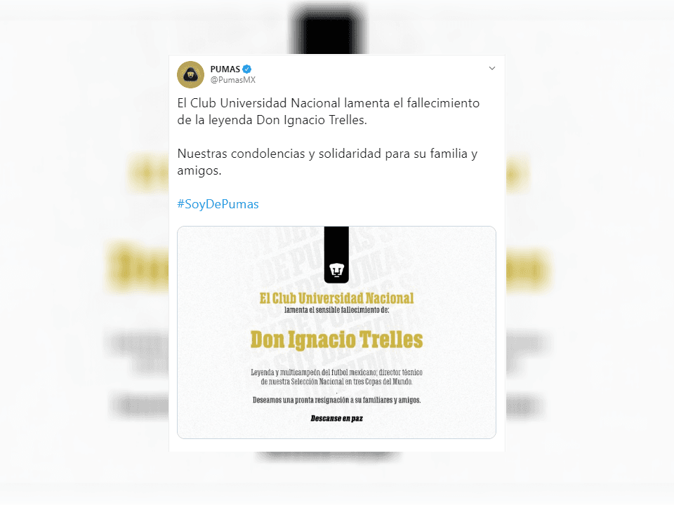 La máxima casa de estudios extiende sus condolencias.