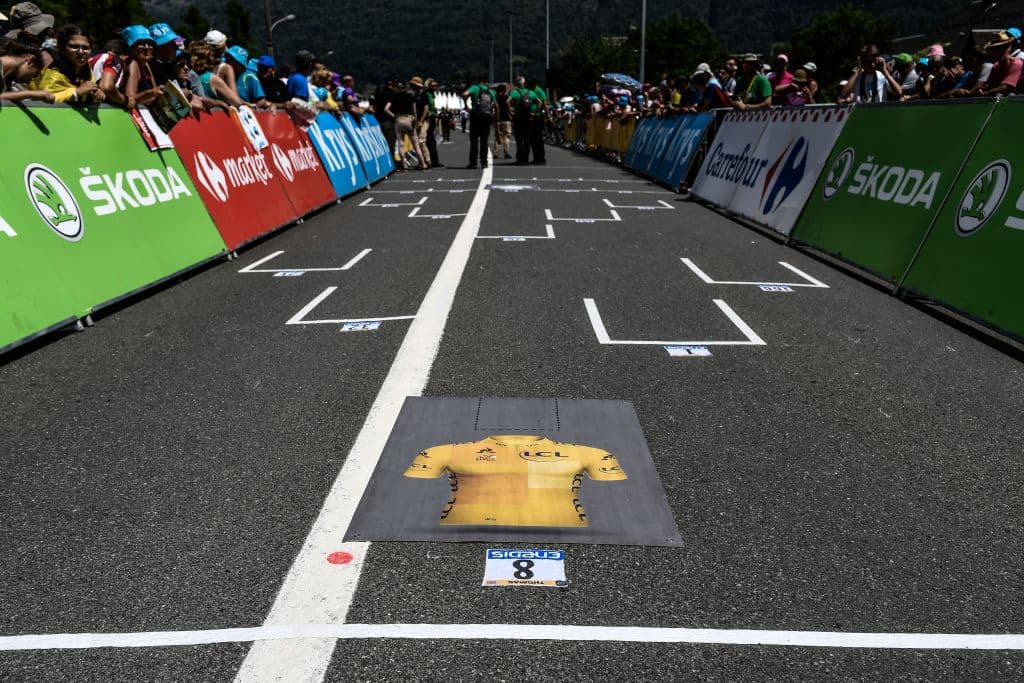 Una de las peculiaridades de la etapa 17 es que se hizo una arrancada al estilo del Moto GP, con una parrilla de salida que incluyó a los 20 primeros de la clasificación general. Algo muy innovador.