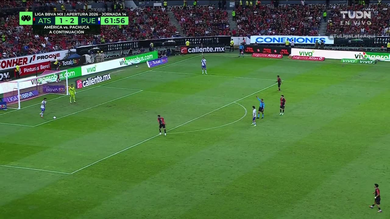 ¡GOL!  anota para Atlas. Kevin Zenón