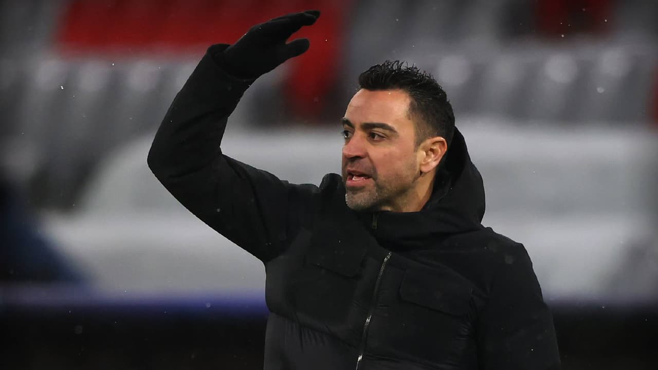 Xavi durante el juego Bayern vs Barcelona.