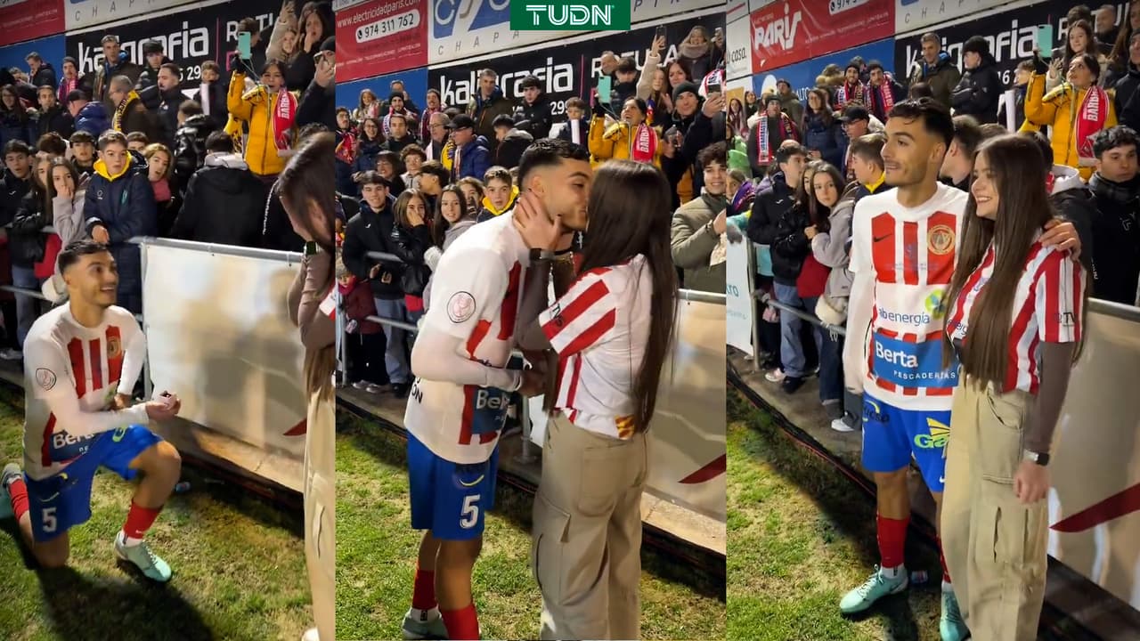 Jugador de Barbastro pide matrimonio tras goleada del Barcelona 