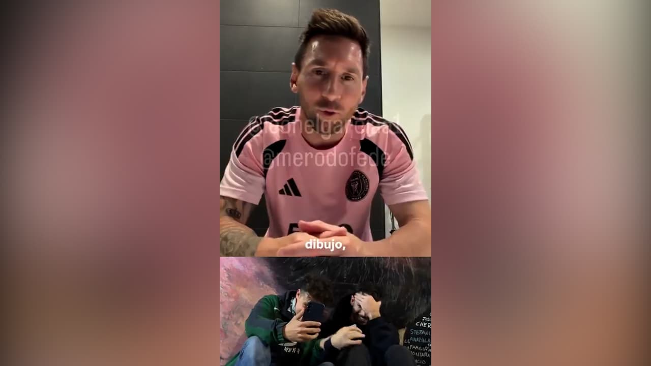 Messi agradece de forma especial mural que pintan dos artistas