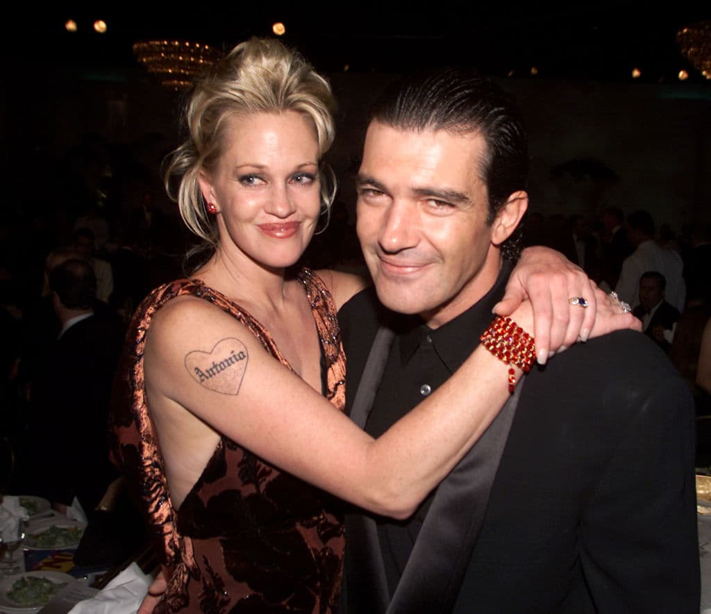 Melanie Griffith and Antonio Banderas at 'Hollywood Salutes Bruce Willis: An American Cinematheque Tribute' at the Beverly Hilton Hotel, Beverly Hills, Ca. 9/23/00. The special will air 9/27/00 on the TNT Network. Kevin Winter/ImageDirect