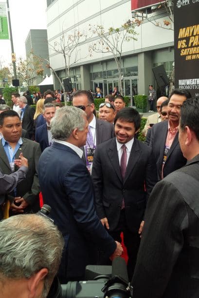 Más de 700 reporteros estuvieron en la conferencia de Manny Pacquiao y Floyd Mayweather Jr., denominada la "Pelea d‎el Siglo".