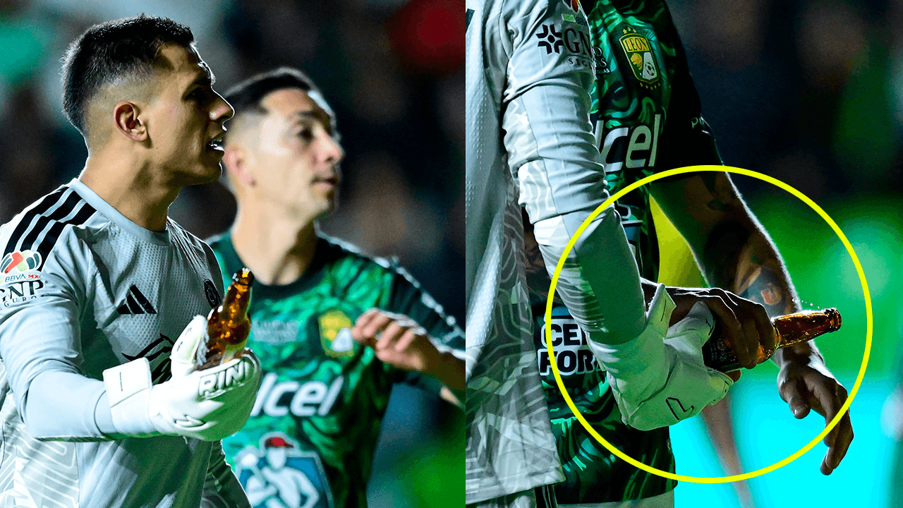 ¡Aficionados en partido León vs. América lanzan botella de vidrio a la cancha y por nada sucede una desgracia!