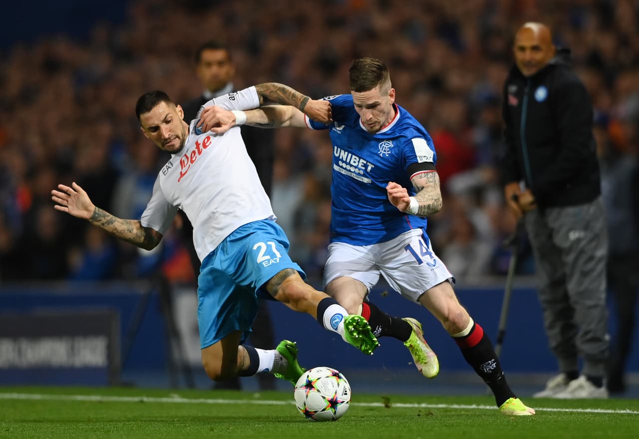 Rangers 0-3 Napoli. Los italianos no extrañaron nada a Hirving Lozano y se fueron de Glasgow con tres puntos y goleada incluida.