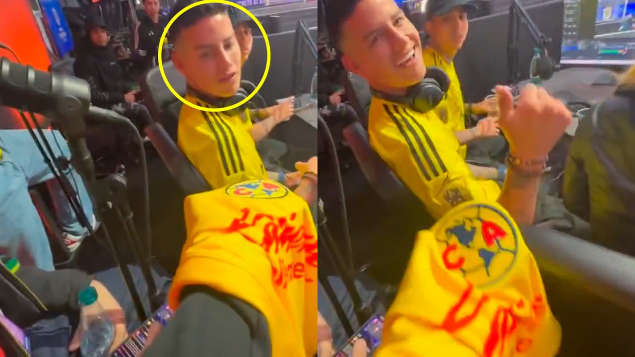 ¡Agárrense! Le muestran playera del América a James y sucede lo inesperado