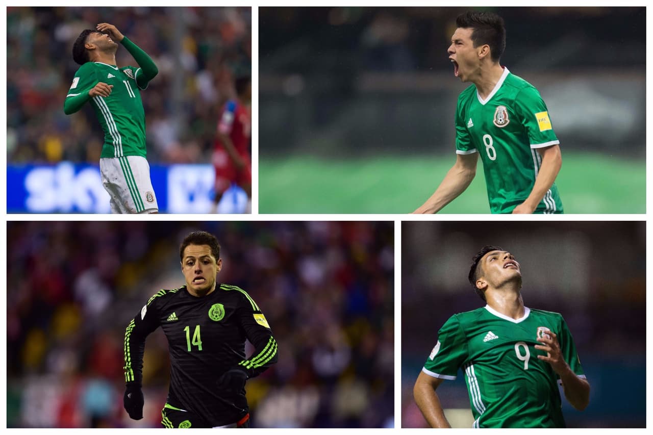 Carlos Vela, Hirving Lozano, Javier Hernández y Raúl Jiménez.