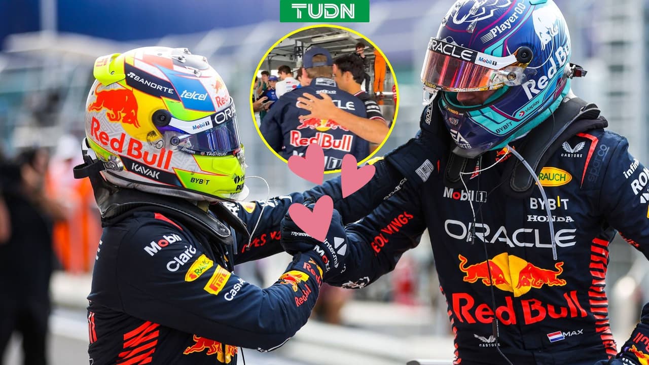 'Checo' Pérez tiene emotivo reencuentro con Max Verstappen