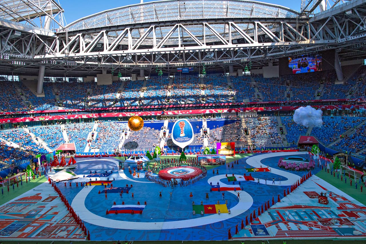Photo during the Opening Ceremony of the FIFA Confederations Cup Russia 2017, at the Krestovski Stadium (Zenit) San Petesbrgo in St. Petersburg Foto durante la Ceremonia de Inauguracion de la Copa FIFA Confederaciones Rusia 2017, en el Estadio Krestovski (Zenit) San Petesbrgo en San Petesburgo, en la foto: Vista General 17/06/2017/MEXSPORT/Jorge Martinez.