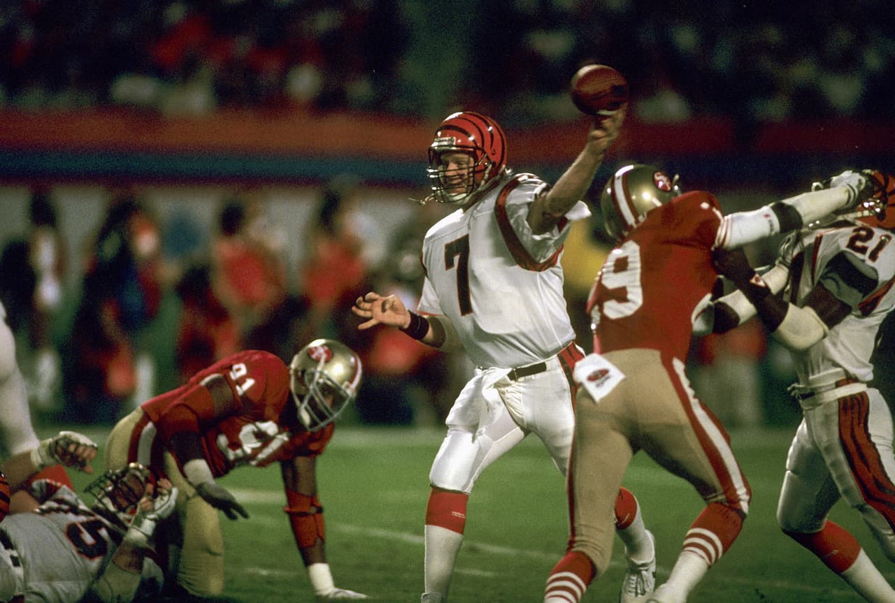 Siete años después Cincinnati Bengals y San Francisco 49ers se volvían a encontrar en el Super Bowl, esta vez edición XXIII celebrada en el nuevo Estadio Joe Robbie en Miami. Ambos equipos habían sufrido transformaciones, excepto los 49ers que todavía contaban con Joe Montana y Bill Walsh.
