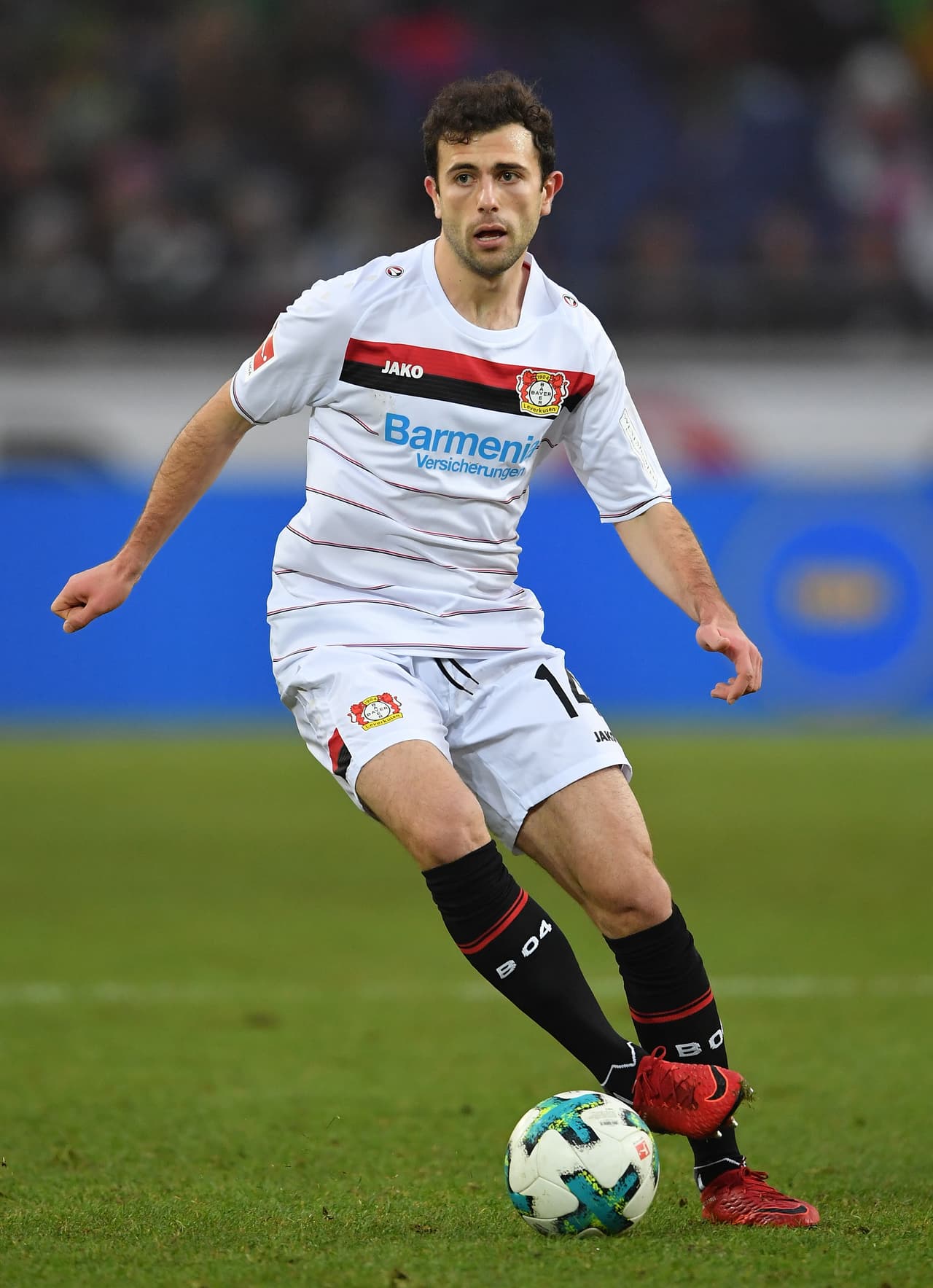 HANOVER, GERMANY - DECEMBER 17: Admir Mehmedi of Leverkusen in action during the Bundesliga match between Hannover 96 and Bayer 04 Leverkusen at HDI-Arena on December 17, 2017 in Hanover, Germany. (Photo by Stuart Franklin/Bongarts/Getty Images)