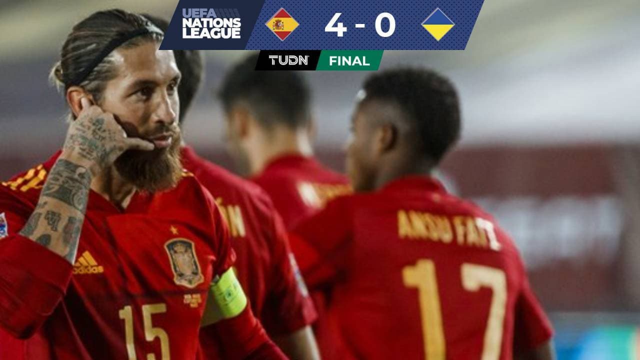 España pulveriza a Ucrania al son de Sergio Ramos y Ansu Fati