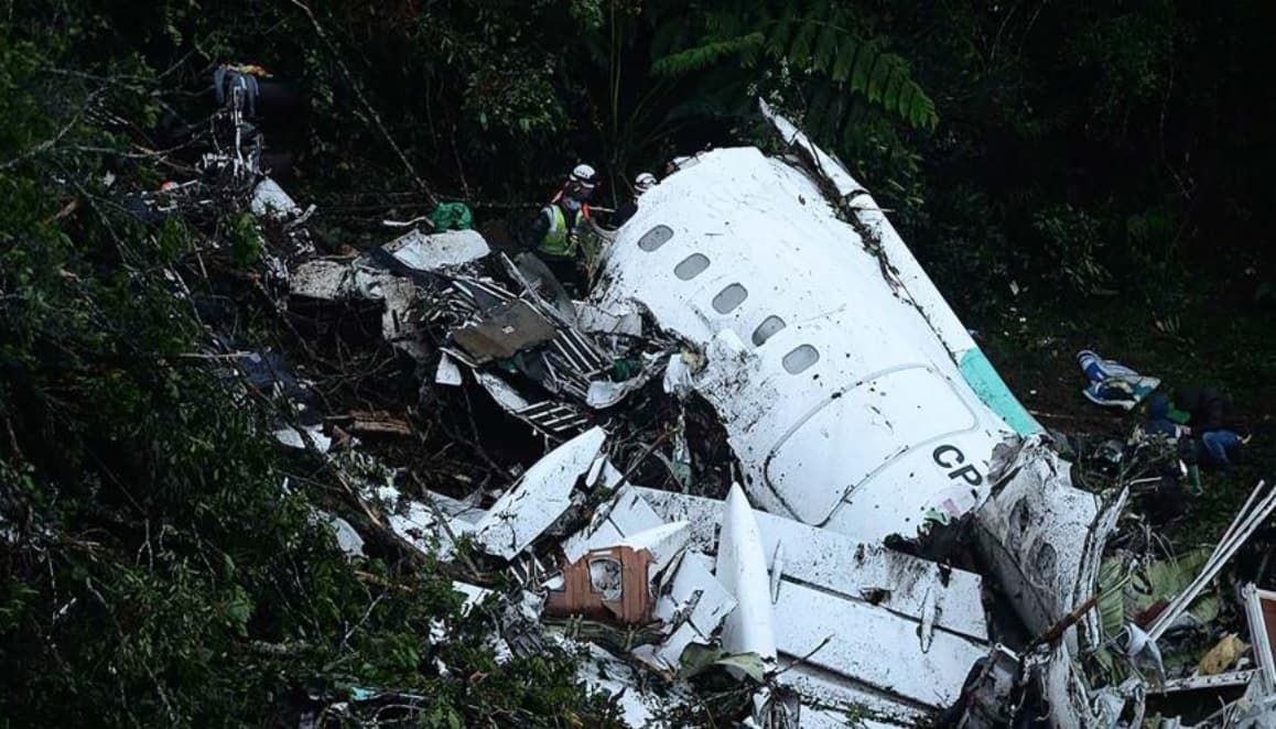 Momento en el que el avión de Lamia se estrelló.