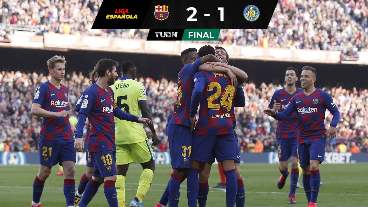 El Barcelona sufre pero obtiene la victoria ante el Getafe