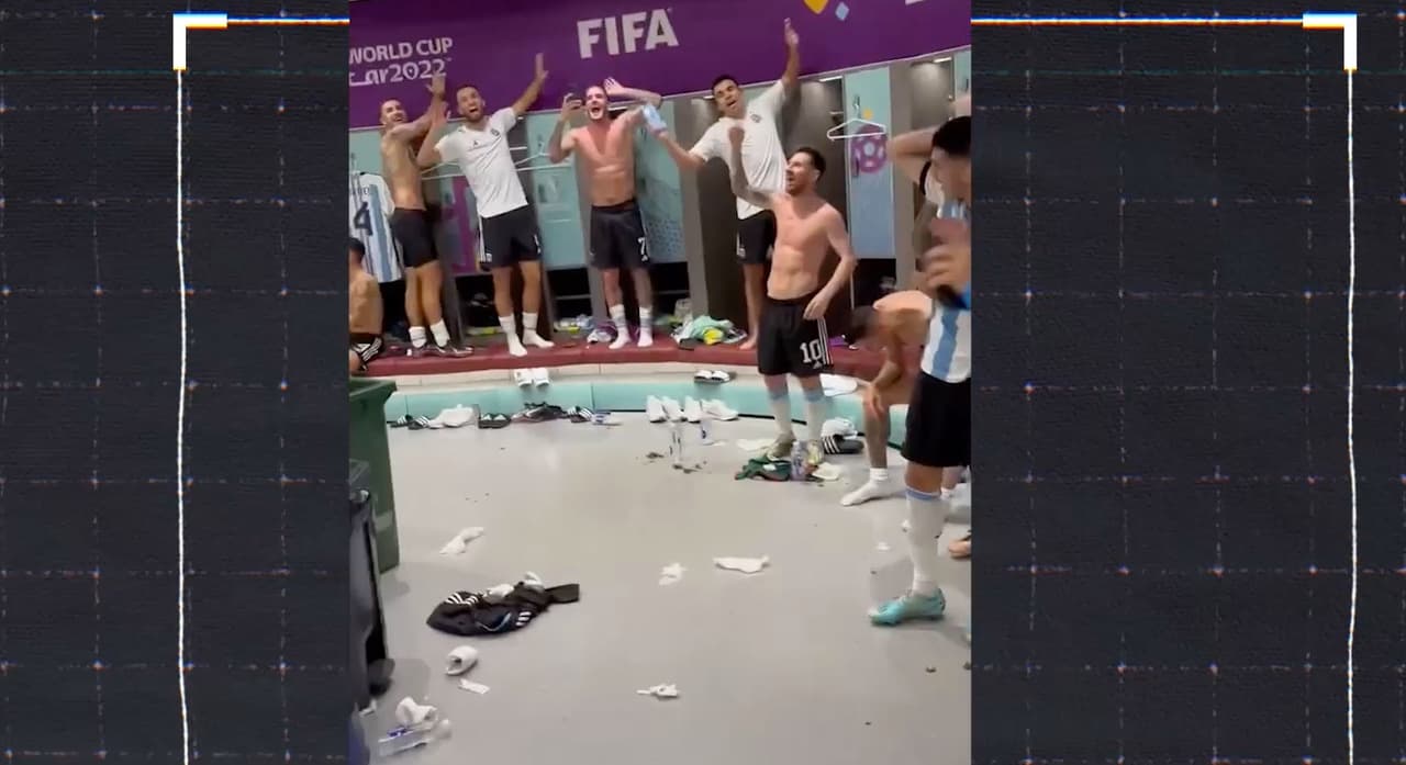 Argentina monta una fiesta en el vestidor tras vencer a México