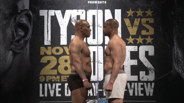 ¡Miradas que matan! Tenso pesaje entre Mike Tyson y Roy Jones Jr