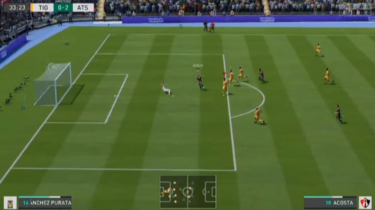 Luciano Acosta, el representante de Atlas, hizo lo que quiso con Francisco Venegas que no mostró habilidad en el futbol virtual.