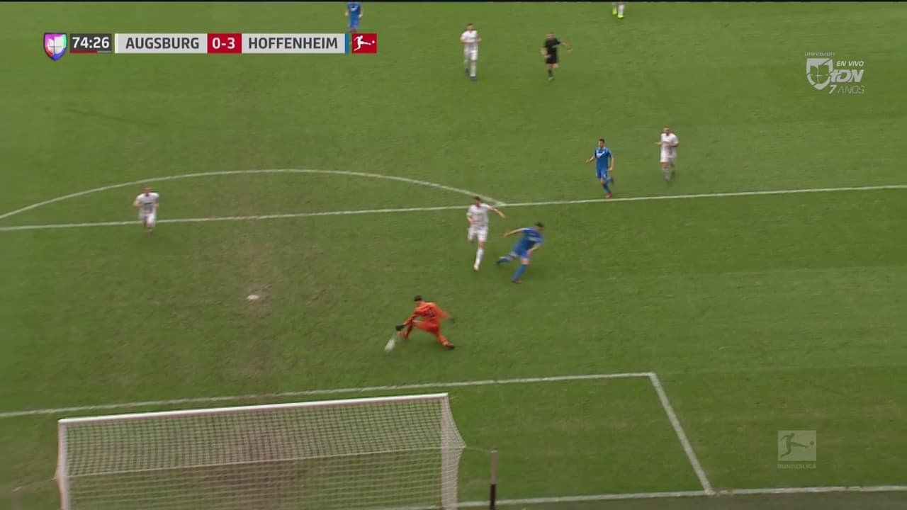 ¡Qué facilidades da la zaga del Augsburg! Belfodil hace doblete y asegura la victoria