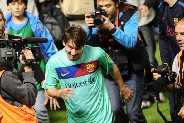 Al termino del partido, las cámaras se dirigían a Lionel Messi, el astro argentino.