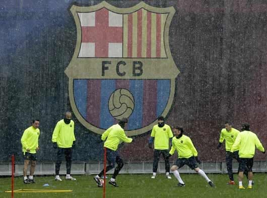 En pleno mes de marzo, y tras haber empatado con Almería, el Barcelona recibió una visita en su entrenamiento: nieve.