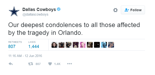 El deporte también lamenta ataque en Orlando