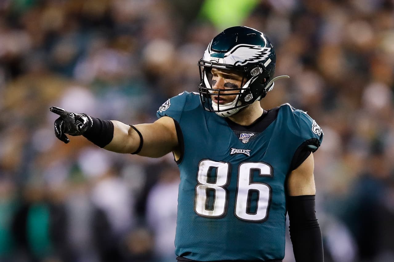 De tight end está Zach Ertz de Philadelphia Eagles.