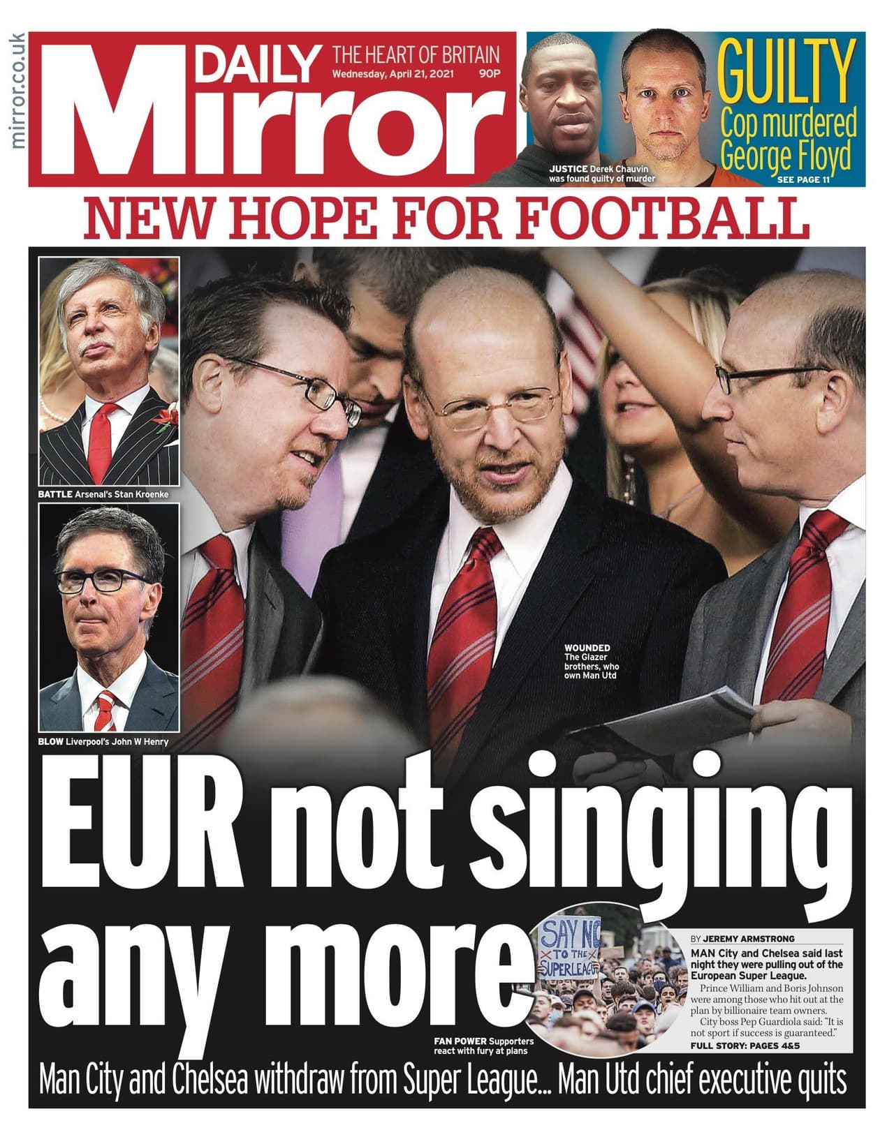 Tras varias horas de incertidumbre en el futbol europeo, el día de hoy se ha hecho oficial la suspensión del proyecto de la Superliga europea.