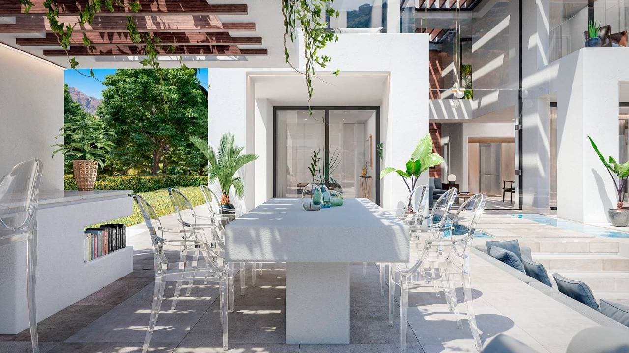 Junto a la piscina, el astro y sus herederos contarían con un comedor.