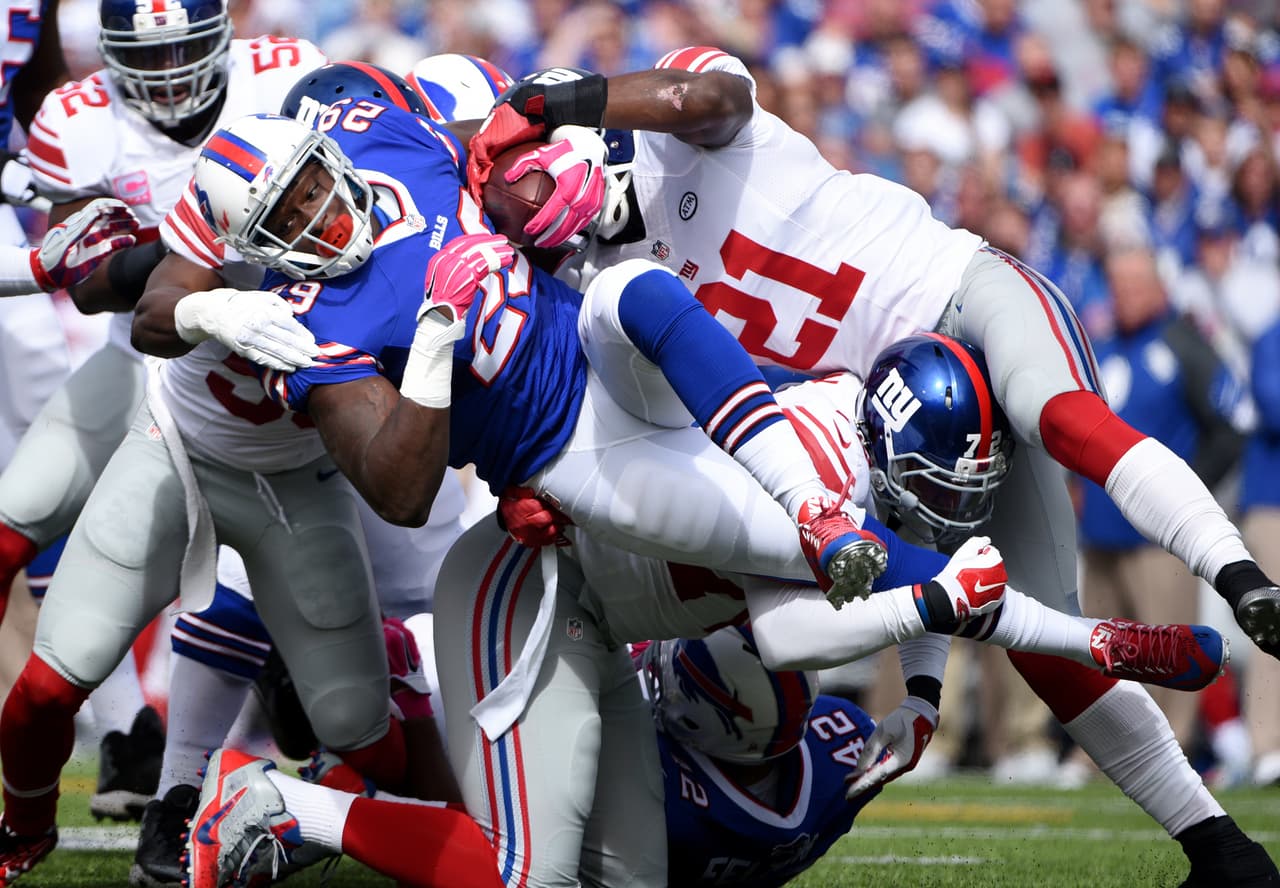 Te presentamos las mejores imágenes en el triunfo de los New York Giants por 24-10 sobre los Buffalo Bills en la semana 4 de la NFL (AP-NFL).