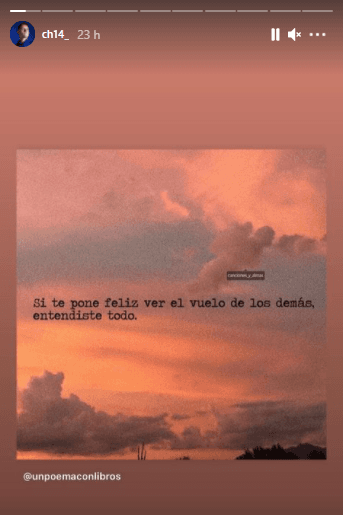 Javier, por su lado, con una imagen de un atardecer expresó ‘Si te pone feliz ver el vuelo de los demás, entendiste todo’.