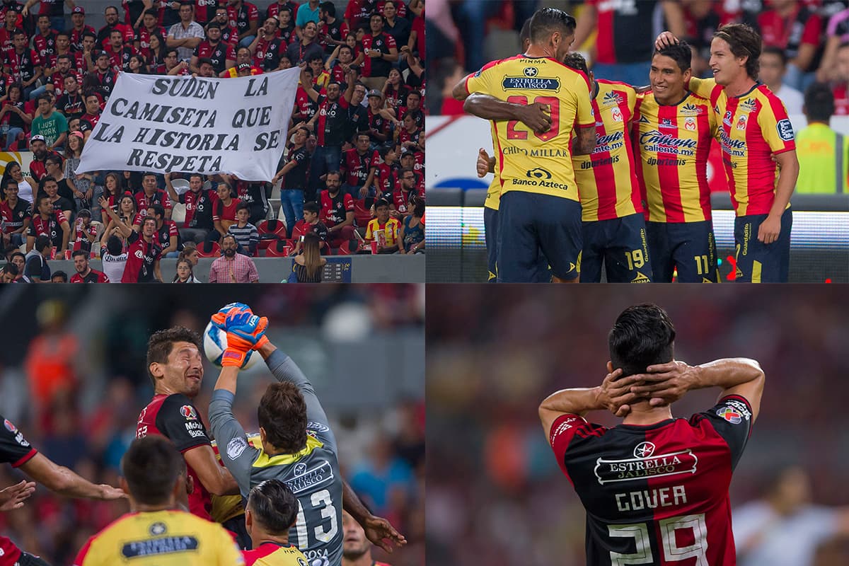 El contraste de los 90 minutos en Guadalajara: un Morelia ganador por 1-0, seguro en la defensa, y un Atlas sin contundencia y duramente cuestionado por sus fanáticos.