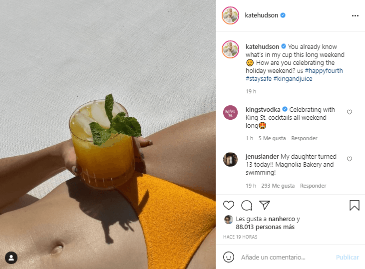 Kate Hudson sí que sabe como pasarla bien.