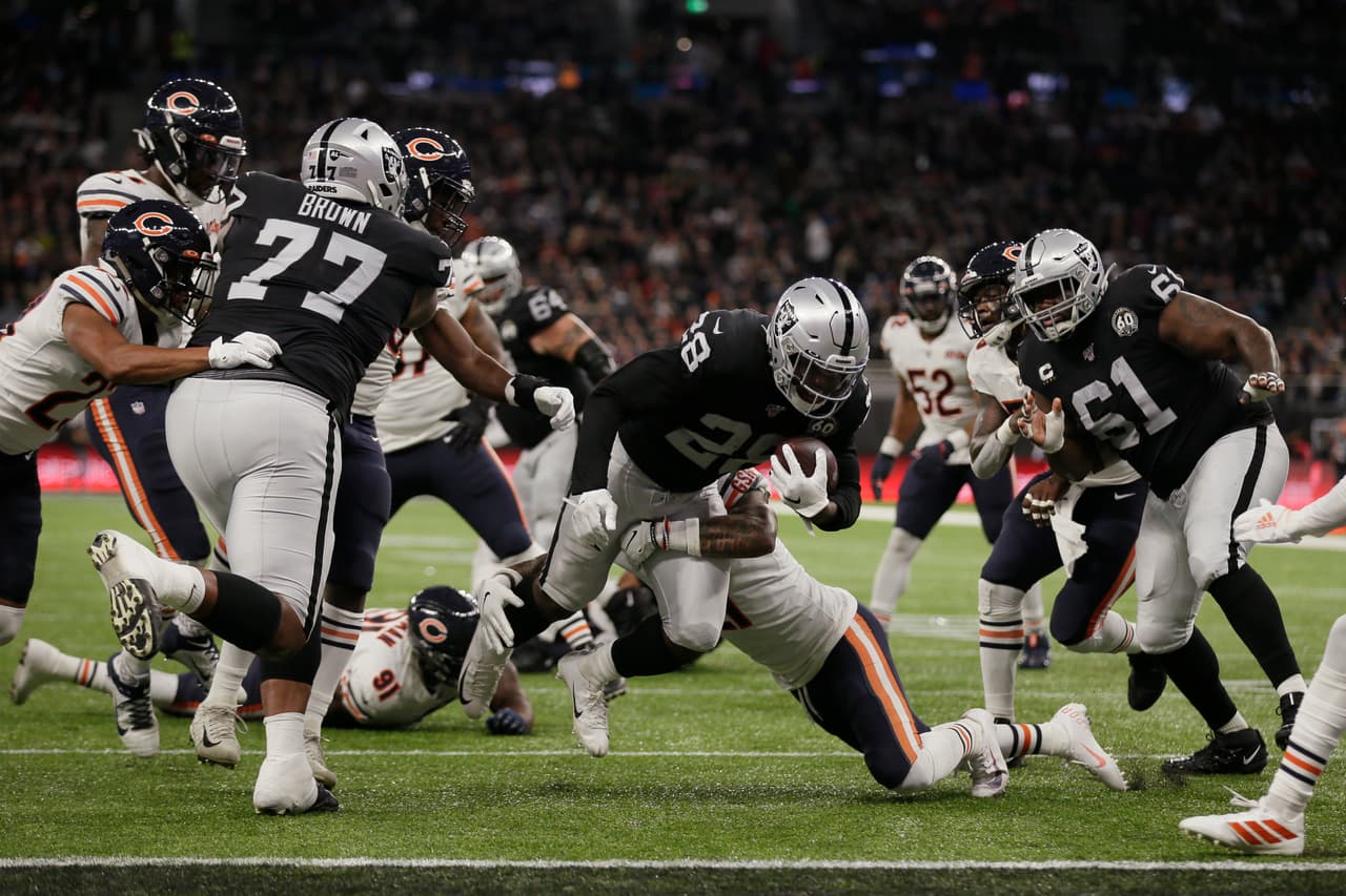 Los Raiders vencieron 24-21 a los Chicago Bears, en el estadio del Tottenham en Londres, y se ponen 3-2 en la temporada.