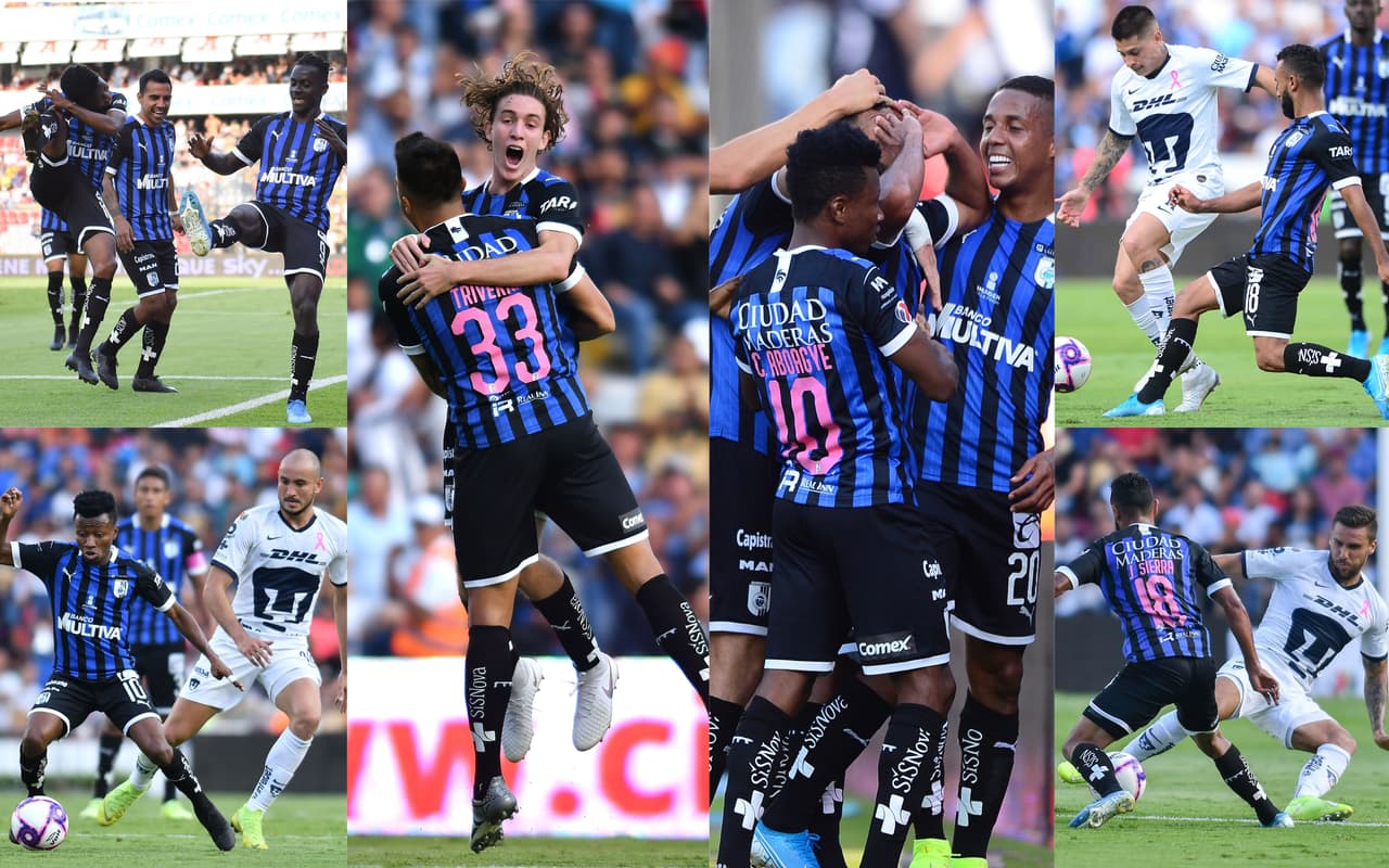 Con goles de Jordan Sierra (26), Aké Loba (29) y Enrique Triverio (82), Querétaro golea y se lleva los tres puntos en casa.