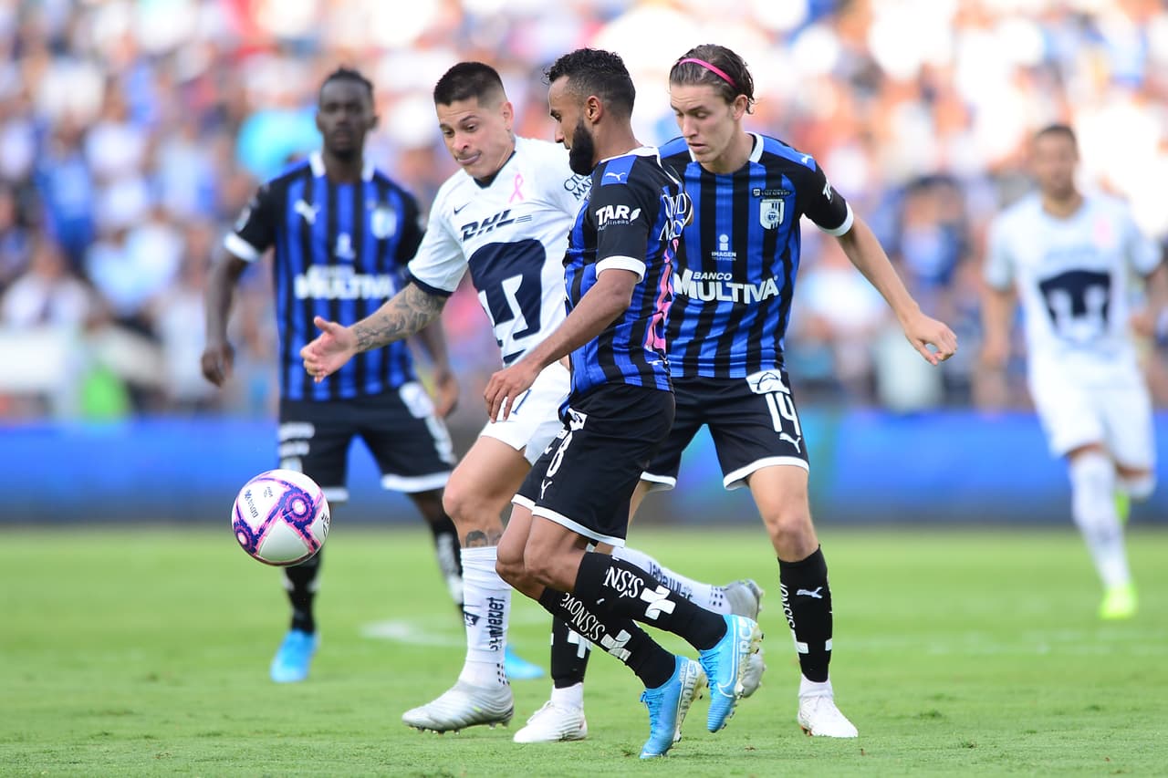 Con goles de Jordan Sierra (26), Aké Loba (29) y Enrique Triverio (82), Querétaro golea y se lleva los tres puntos en casa.
