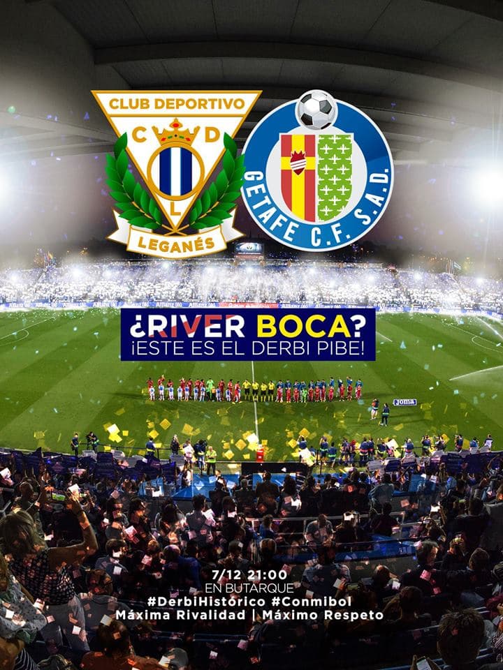 Mientras River Plate y Boca Juniors se disputaban la Copa Libertadores en el Bernabéu, el Leganés y Getafe se preparaban para vivir su Derbi a escasos minutos de allí.