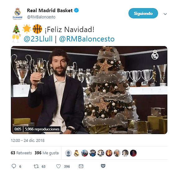Otro de los compañeros de Gustavo Ayón y gran figura del Real Madrid Baloncesto, Sergio Llull.