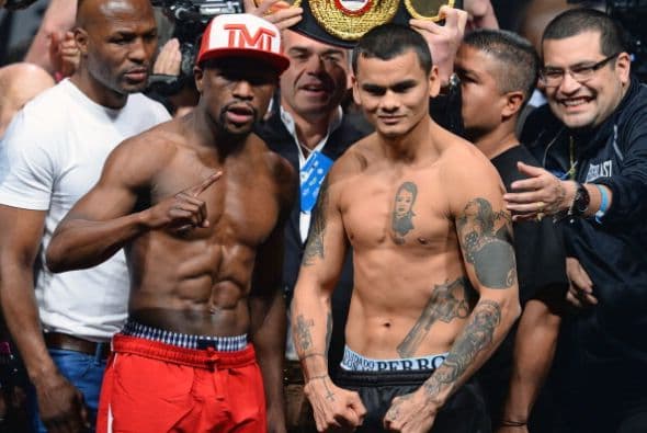 Floyd Mayweather Jr. Y Marcos ‘Chino’ Maidana superaron el round cero y están listos para su pelea unificatoria de los títulos welters CMB y AMB en el MGM Grand de Las Vegas.