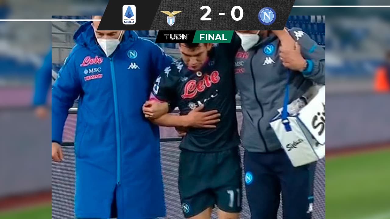 Hirving Lozano sufre lesión en el tobillo izquierdo en el Lazio-Napoli