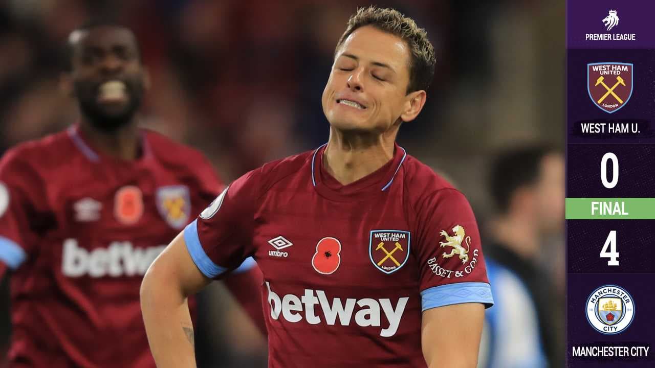 Pep Guardiola y Manchester City le dan cátedra a Chicharito y al West Ham 