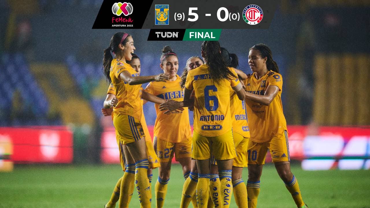 Tigres femenil golea a Toluca y avanza a semifinales de la Liga MX 