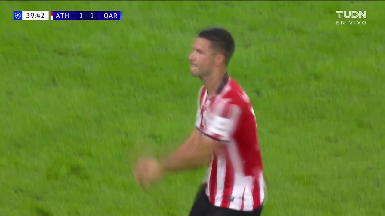 ¡Gol del Athletic! Fenomenal asistencia para el empate ante Qarabag
