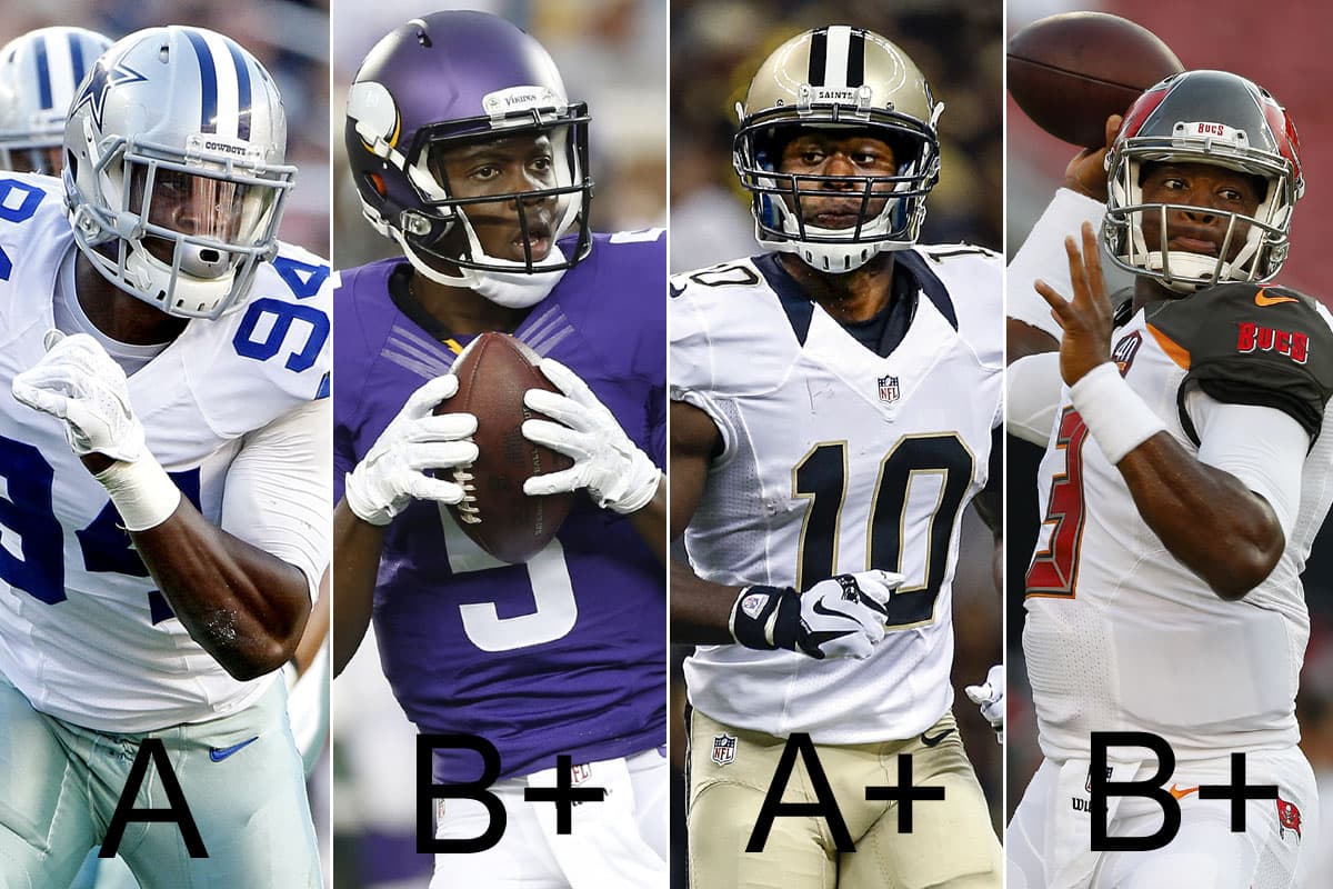 Después de una primera semana difícil de pretemporada, las calificaciones de Bucky Brooks, analista de NFL Media, están en aumento. Ve quiénes han mejorado en la NFC. (A: Maestro, B: Fuerte, C: Aceptable, D: Poco Aceptable, F: Inaceptable)