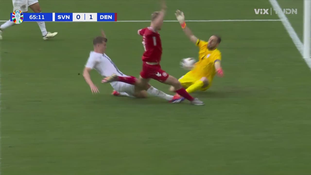 ¡Sale golpeado¡ Oblak salva su arco del ataque de Dinamarca