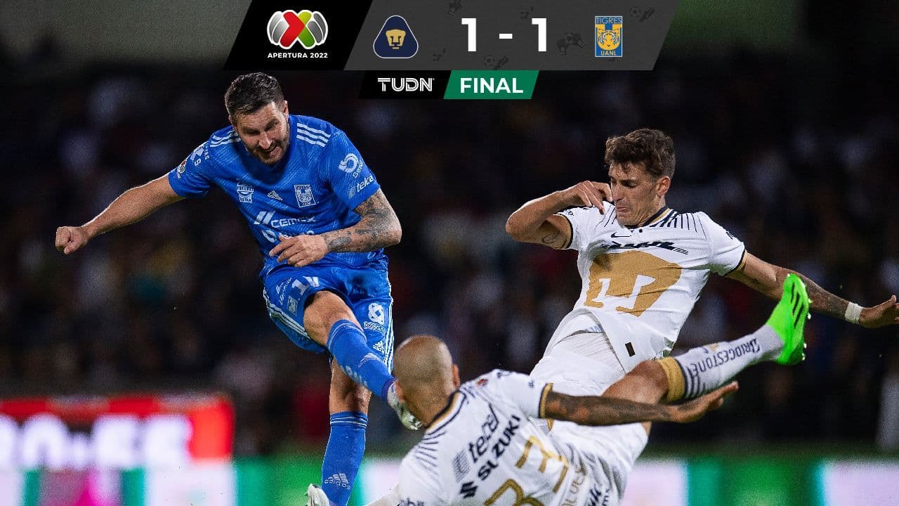 Tigres arrebata triunfo a Pumas con gol de Gignac sobre la hora 