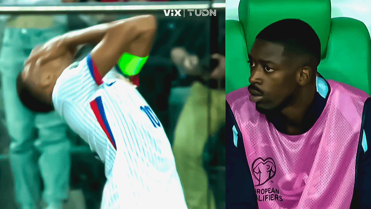 ¡El rostro de Dembélé lo dice todo! Increíble la falla grosera de Mbappé
