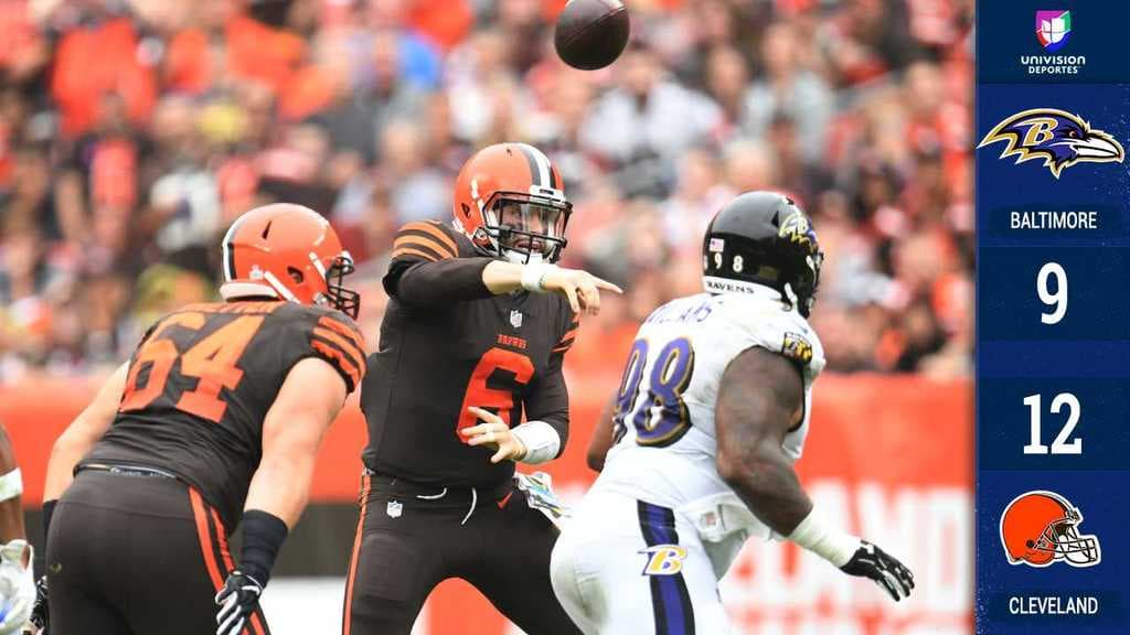 Los Browns echaron mano del tiempo extra y de su pateador novato Greg Joseph para vencer 12-9 a los Ravens y conseguir su segunda victoria de la presente campaña.