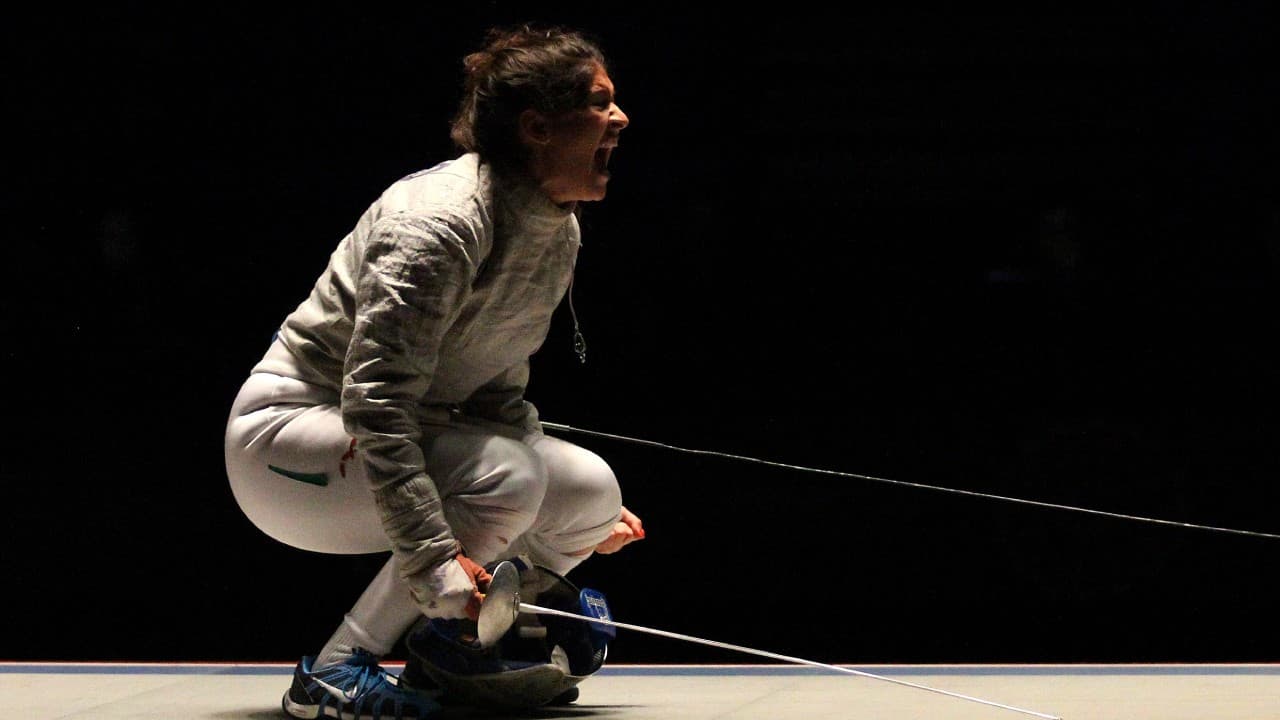 Paola Pliego, al ganar el oro en los Juegos Centroamericanos y del Caribe Veracruz 2014 en la prueba de sable.