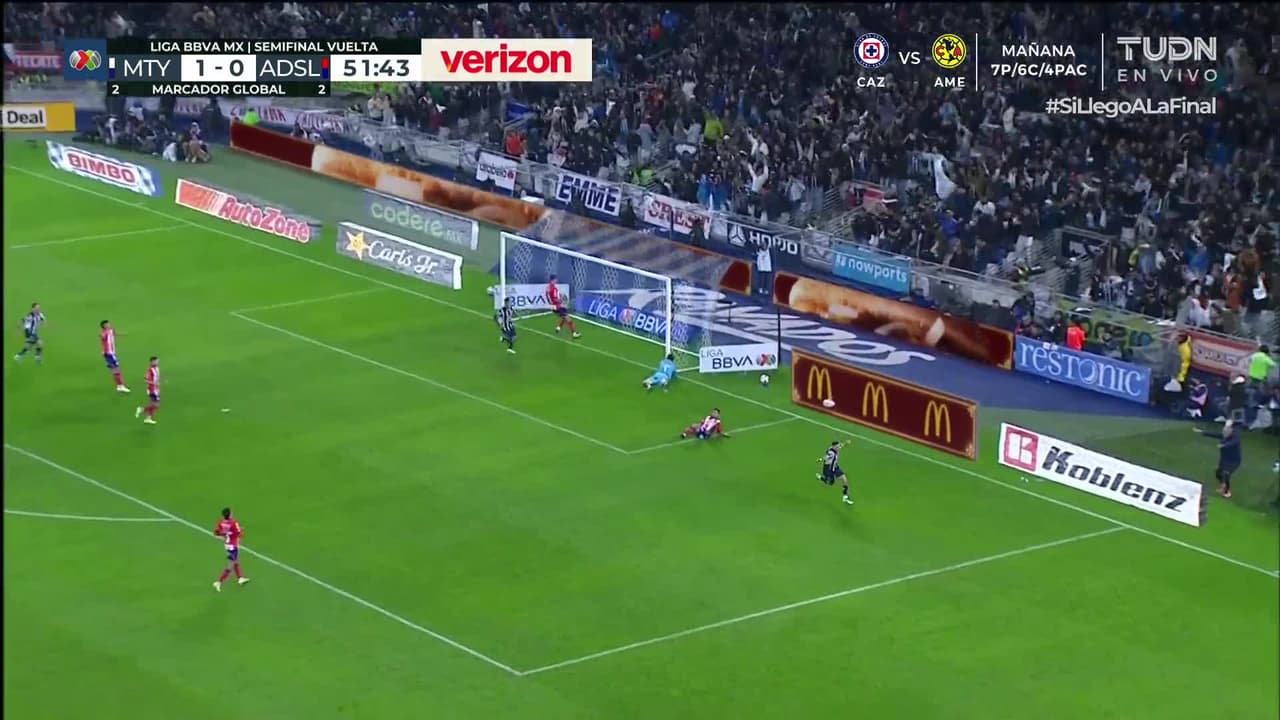 ¡GOL!  anota para Monterrey. Germán Berterame